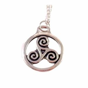 Triple Spiral or Celtic Triskele Necklace 1561